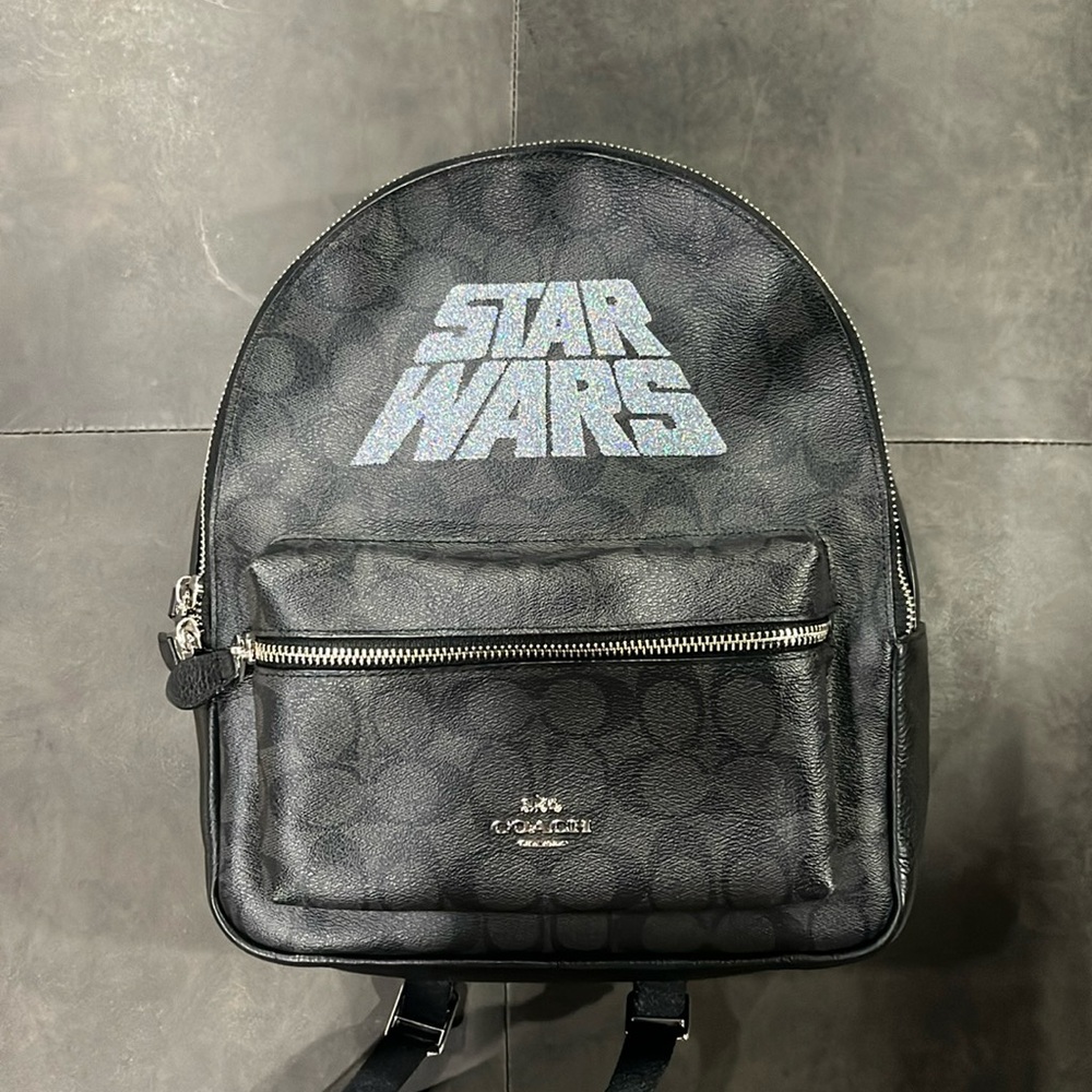 Coach Star Wars Collaboration Backpack Black PVC Leather